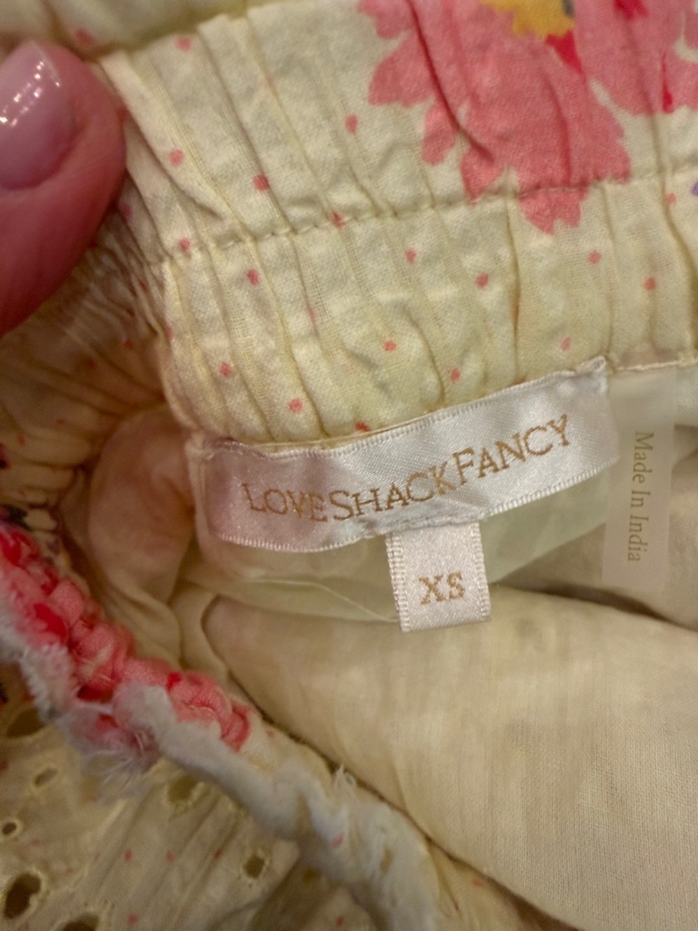 Loveshackfancy Yellow Floral Eyelet Tiered Mini Skirt - Picture 3 of 3